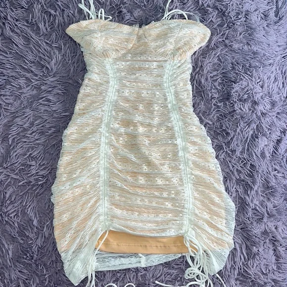 no boundaries lace dress No Boundaries Sweetheart Triangle Mini Dress with Lace Trim, Women's